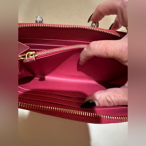 Prada Pink Saffiano Long Zip Wallet - Picture 7 of 13
